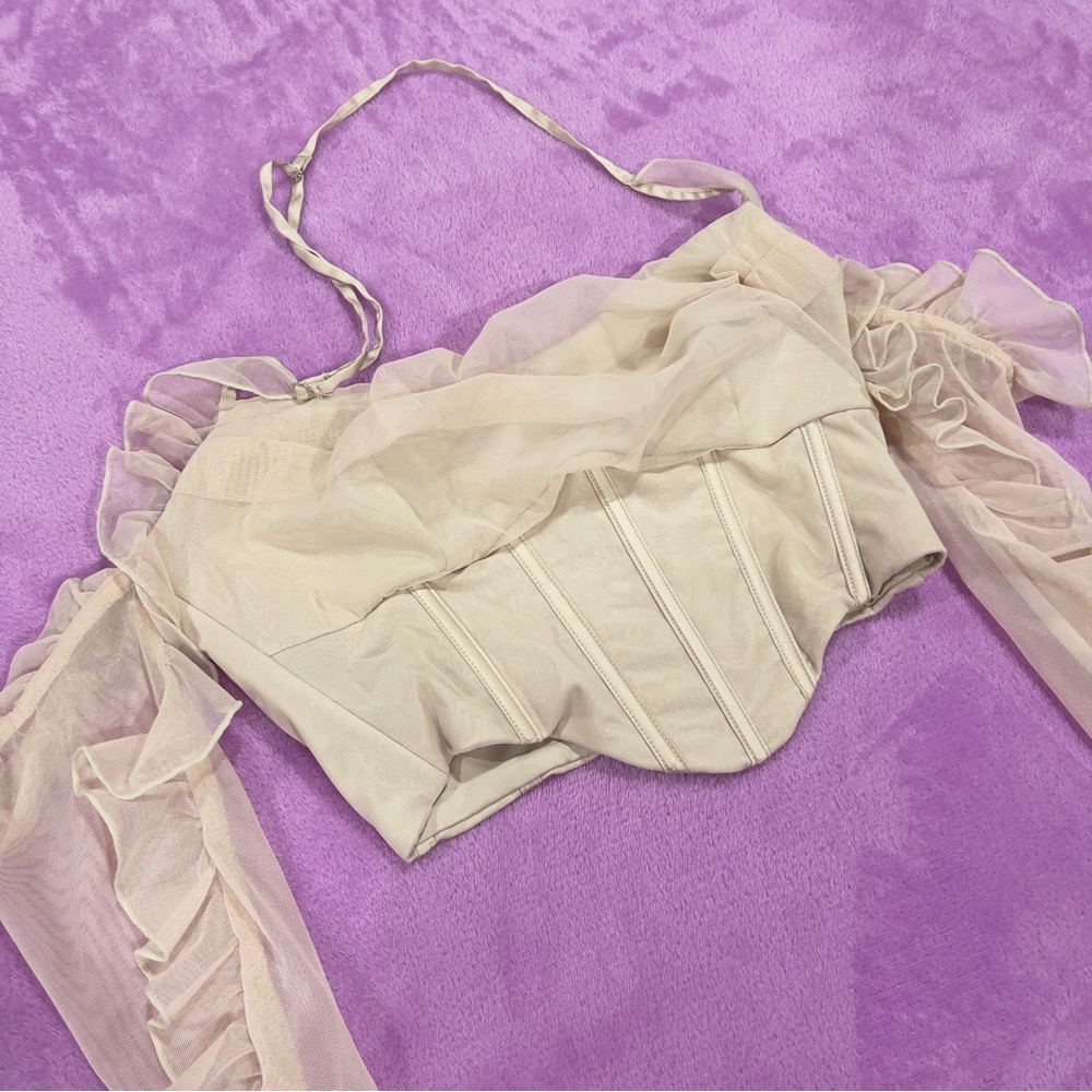 Oh Polly Stylish Cream Women's Top - Picture 5 of 7